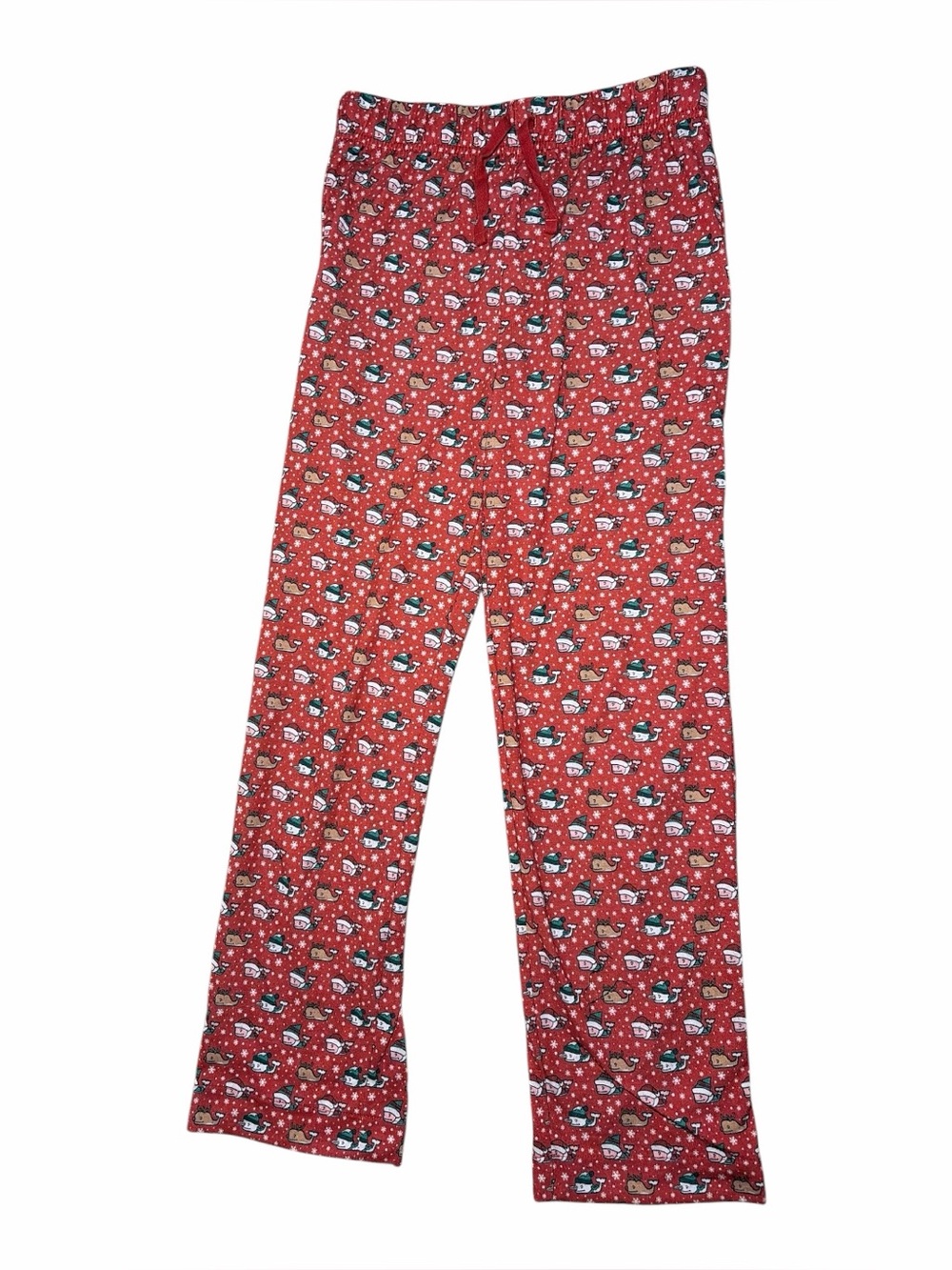 Vineyard Vines Kids Size Small Red Holiday Whale Print Pajama Pants